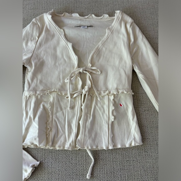 BDG Kimchi Blue Melissa Tie-Front Top in IVORY - Picture 10 of 10